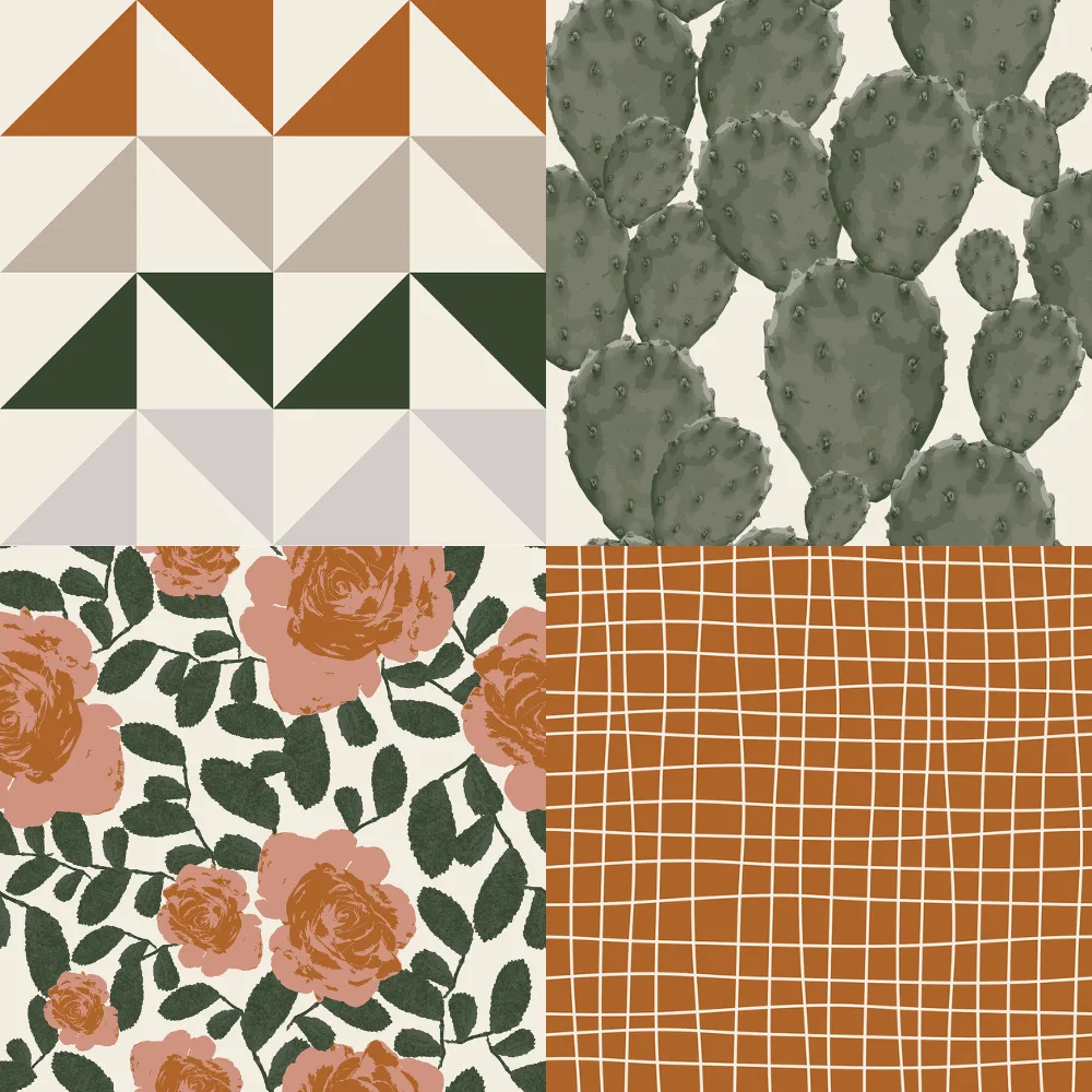 A grid of 4 Western designs from indybloomdesign