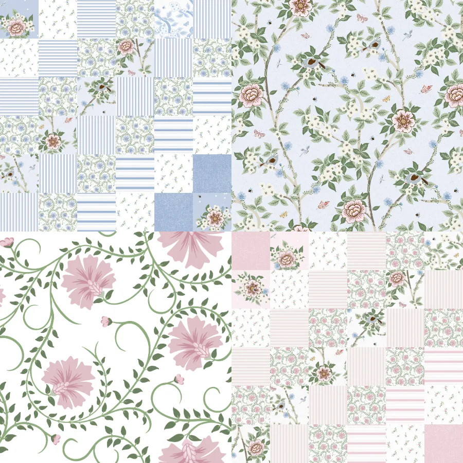 A grid of 4 patchwork designs from melly_williams_studio