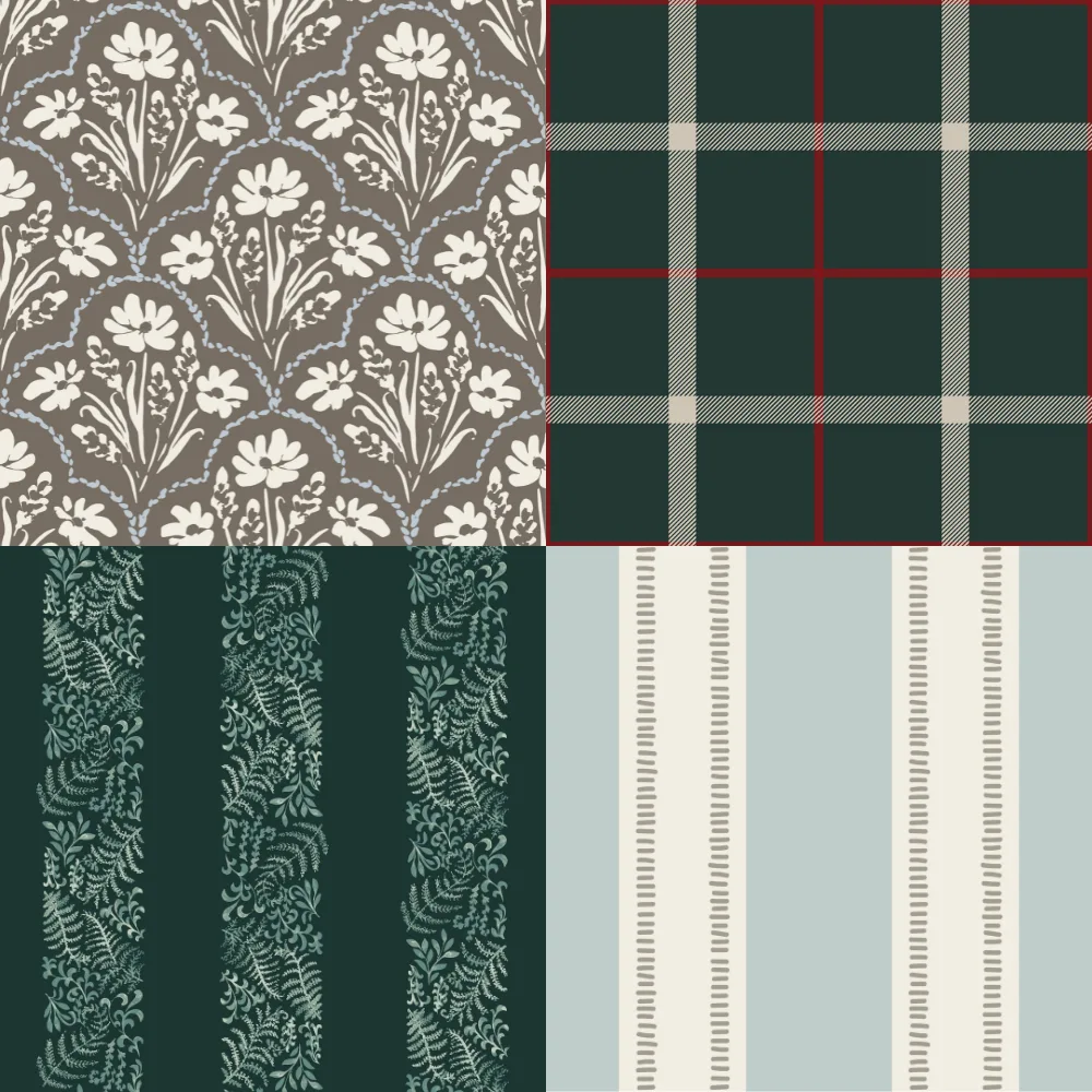 A grid of 4 farmhouse designs from kamides