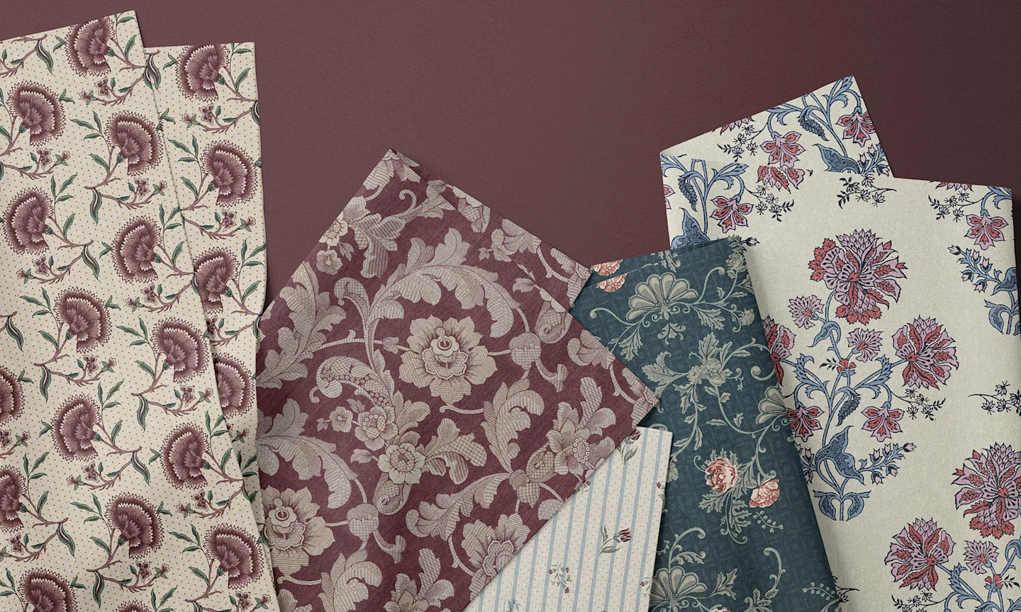 Fabrics from the romantic vintage collection.