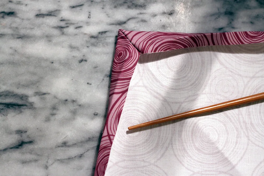 turn out the seam to reveal your mitered corner