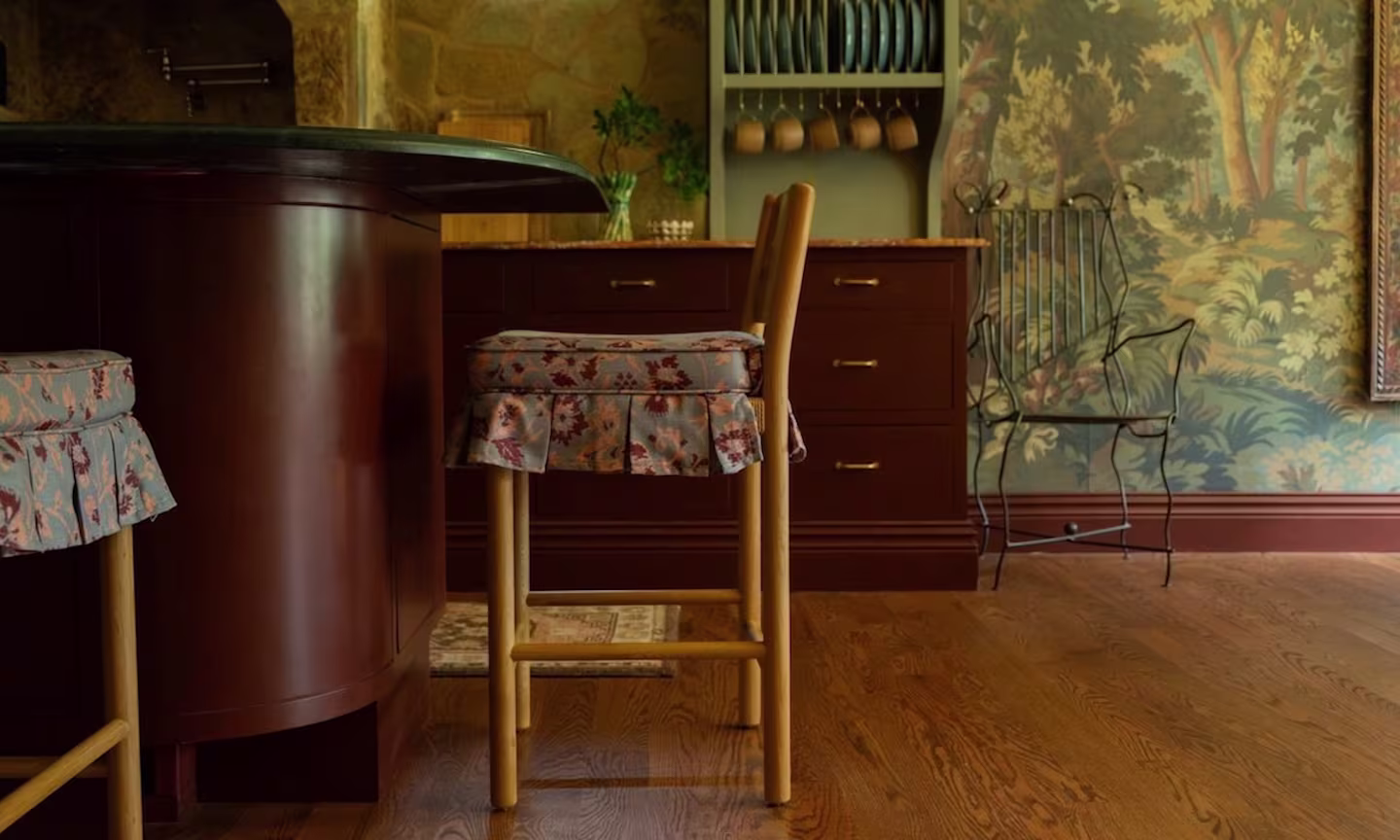 A cushion cover for a stool made with performance linen