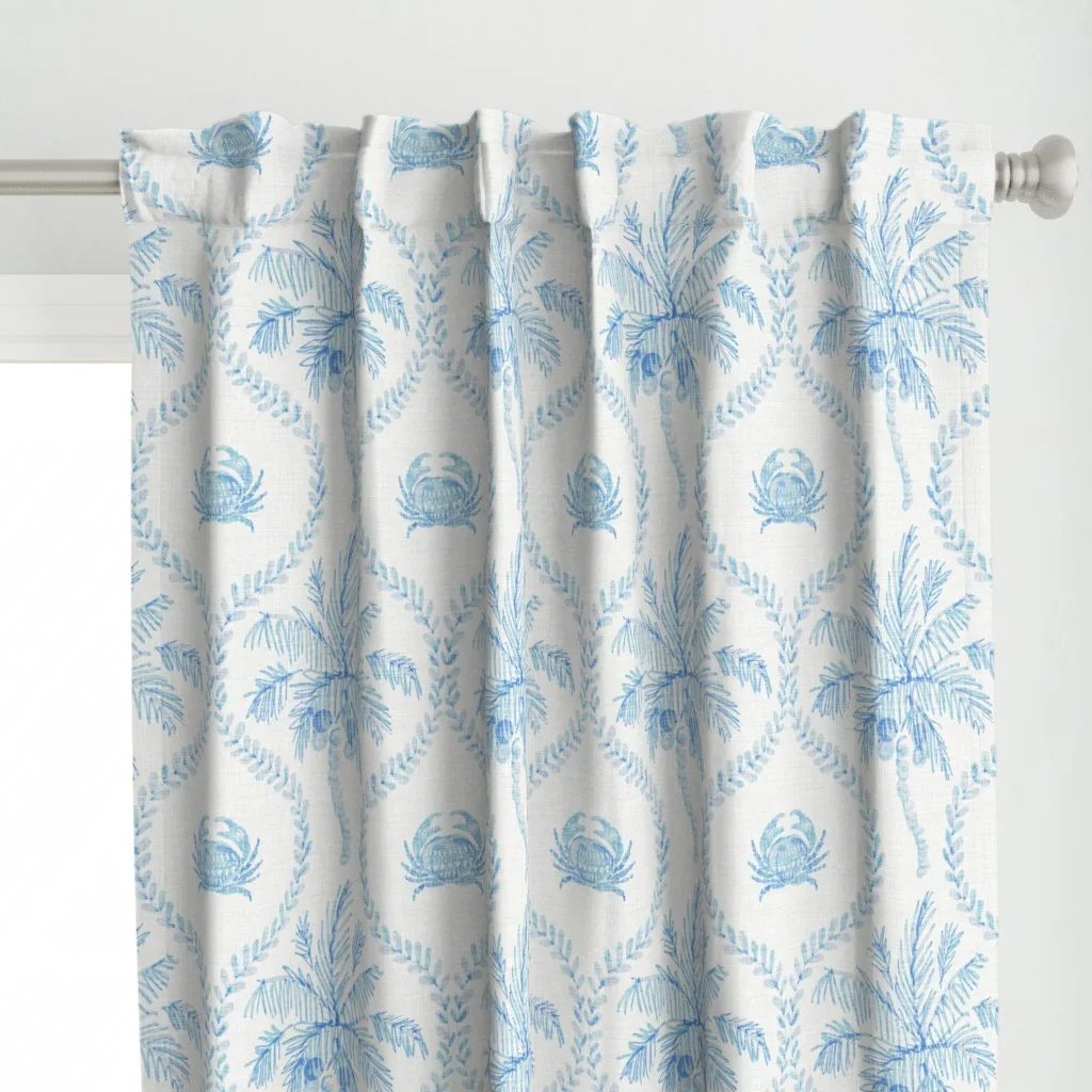 Coastal crab curtains by Spoonflower