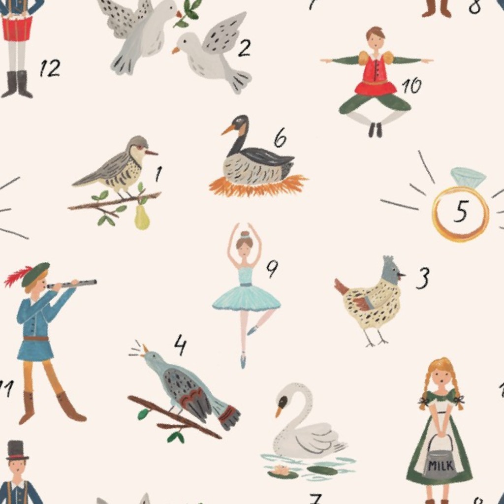 12 Days of Christmas Fabric by shelbyallison