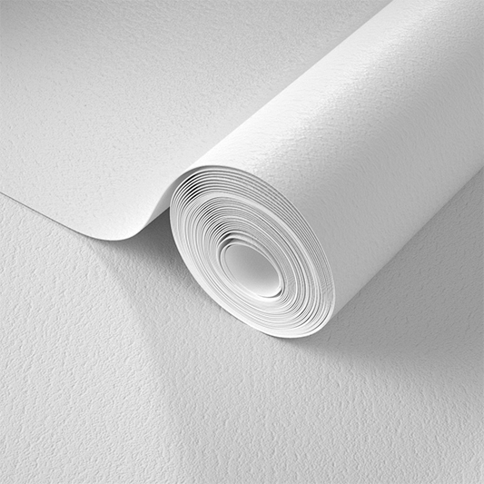 Close up of unprinted non-pasted traditional pebble wallpaper.