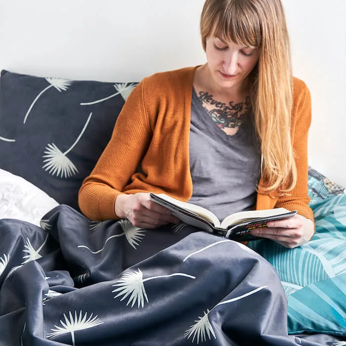 Performance Velvet fabric styled to showcase its practical luxury for everyday use