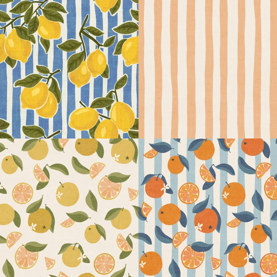 A grid of 4 summer designs from pemilyland