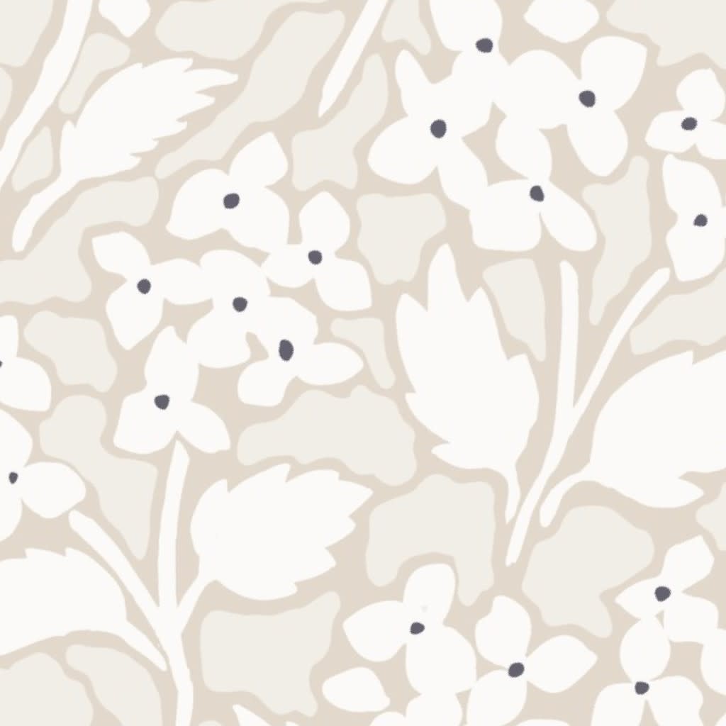 Large White and Cream Tossed Hydrangeas Wallpaper by milliprints