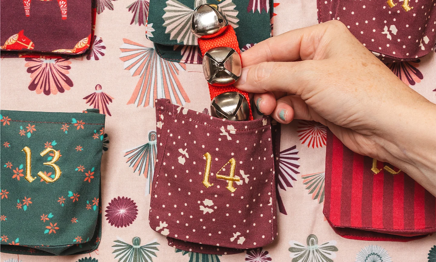 Handmade fabric advent calendar.
