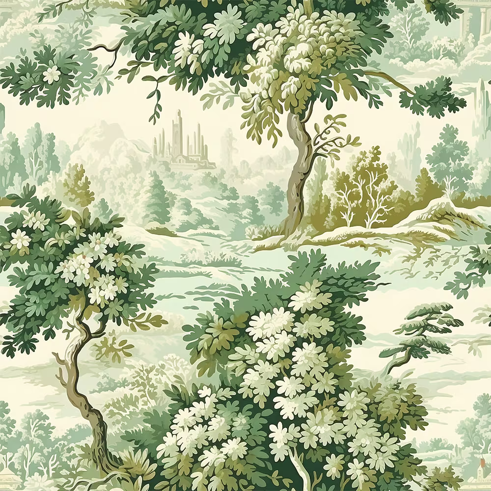 A green toile design from nouveau_design