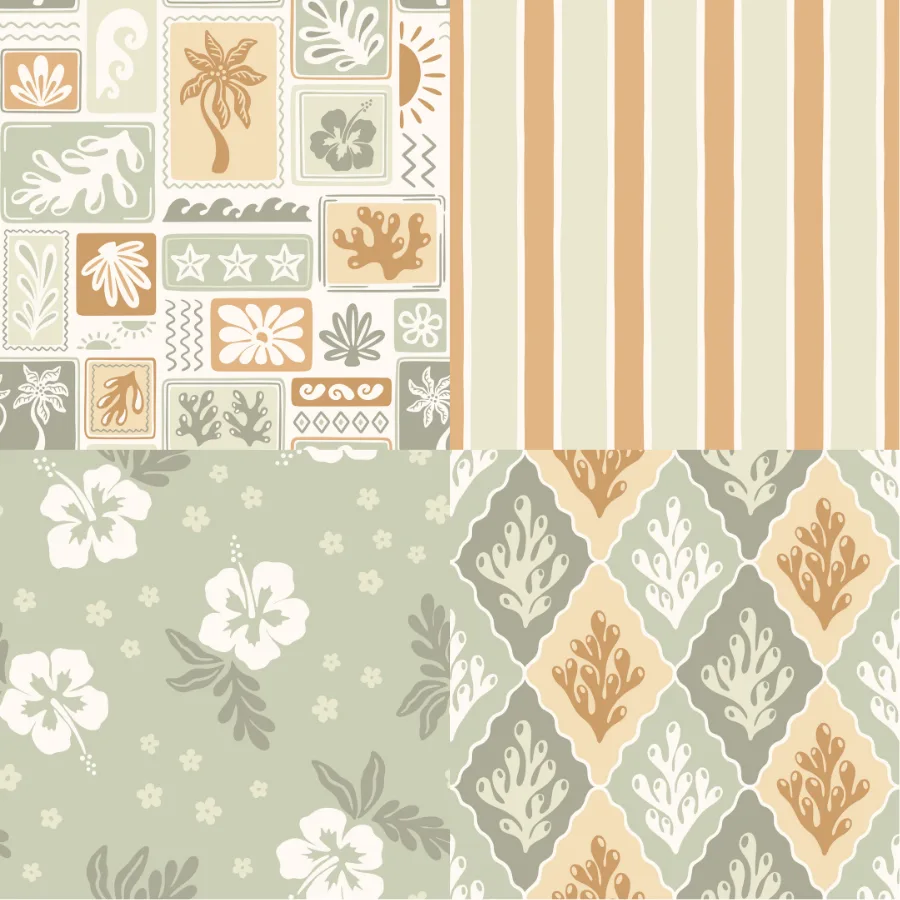 A grid of 4 coastal designs from ester_muxune