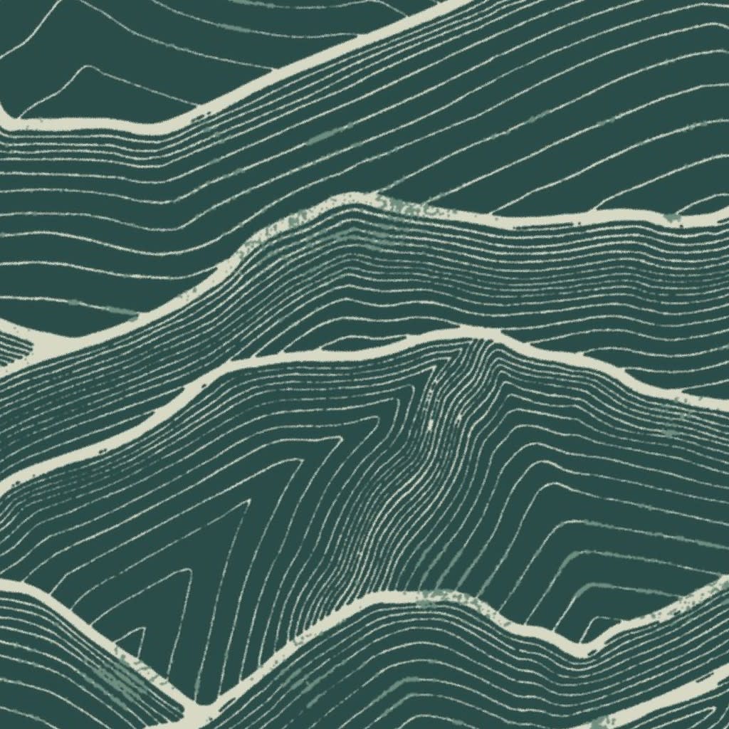 Teal Mountain Lines Wallpaper by bold_and_brash_designs.
