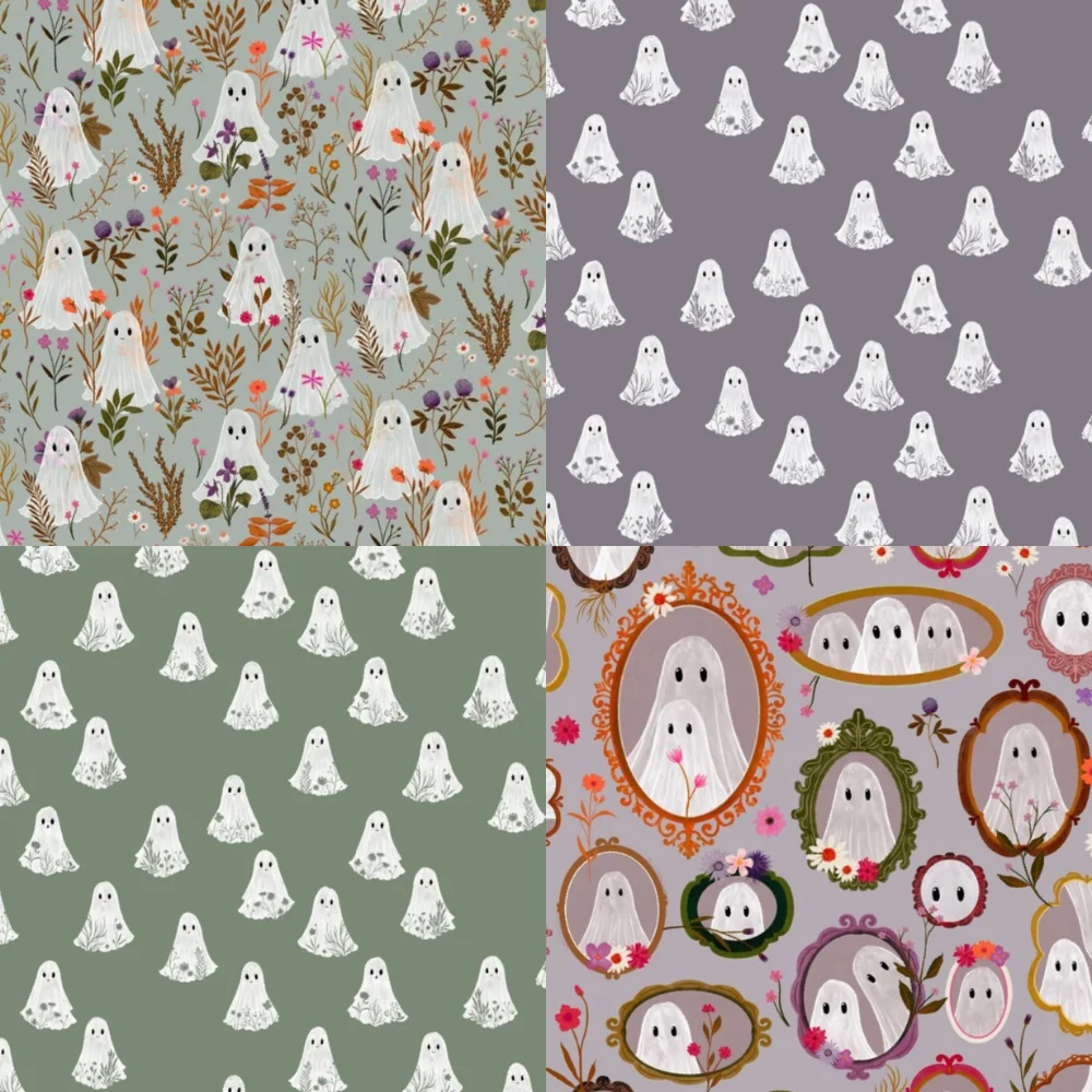Floral Halloween Ghosts