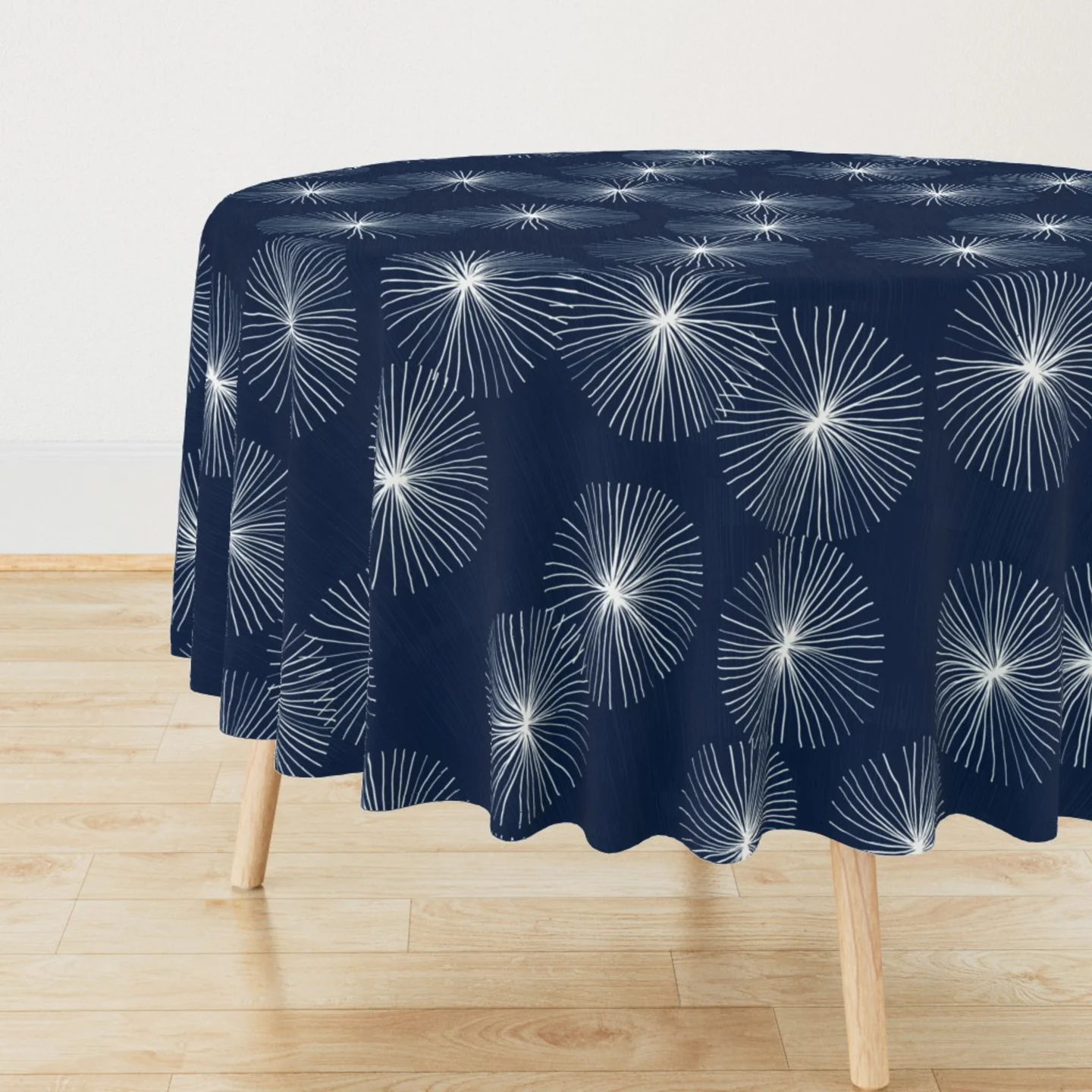 Mid century abstract round tablecloth