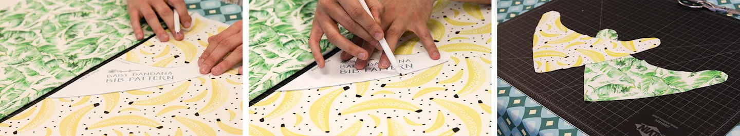 Cut out the pieces for your bandana bib