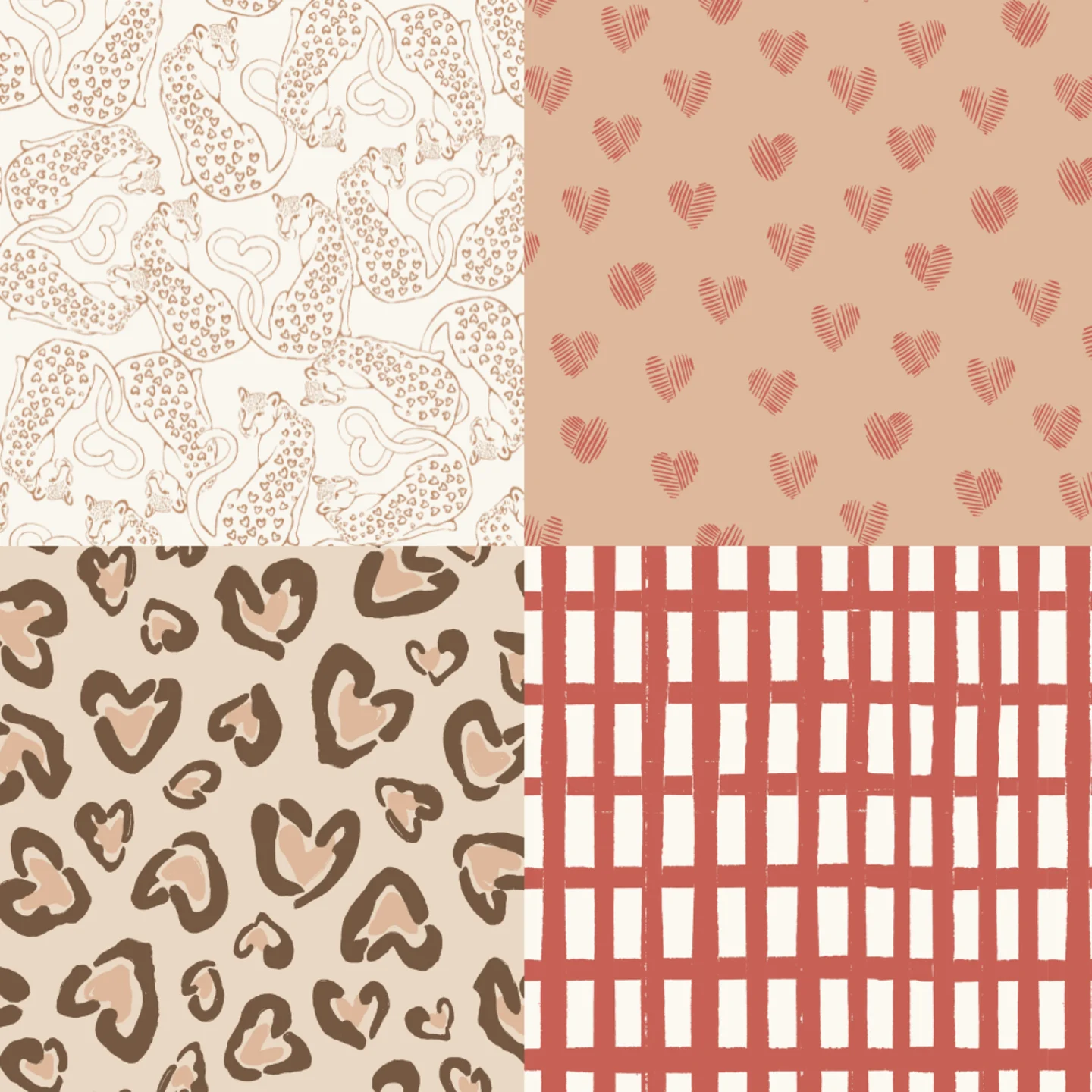 A grid of 4 Valentine's Day designs from hufton_studio