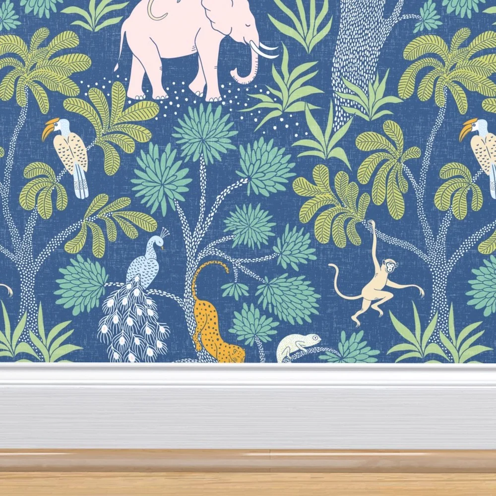 Blue jungle wallpaper