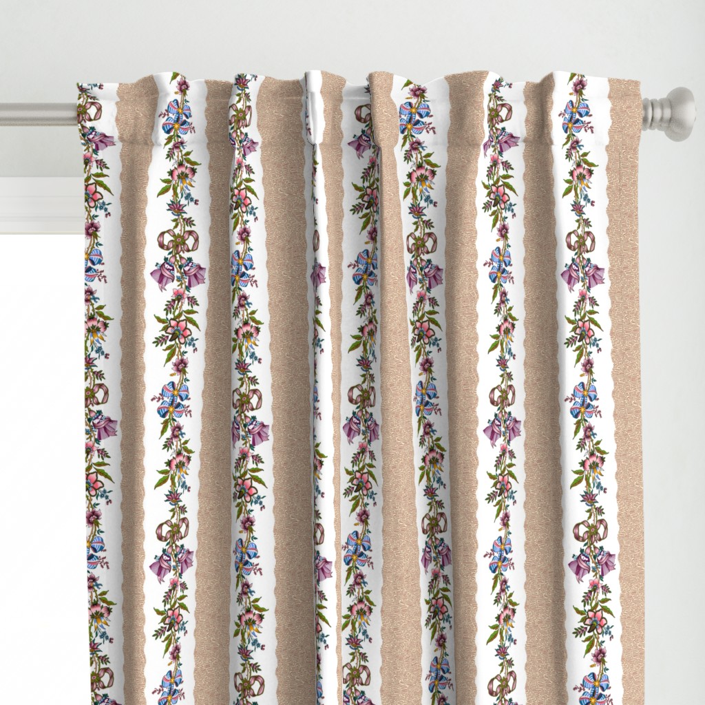 Classic floral stripe curtains