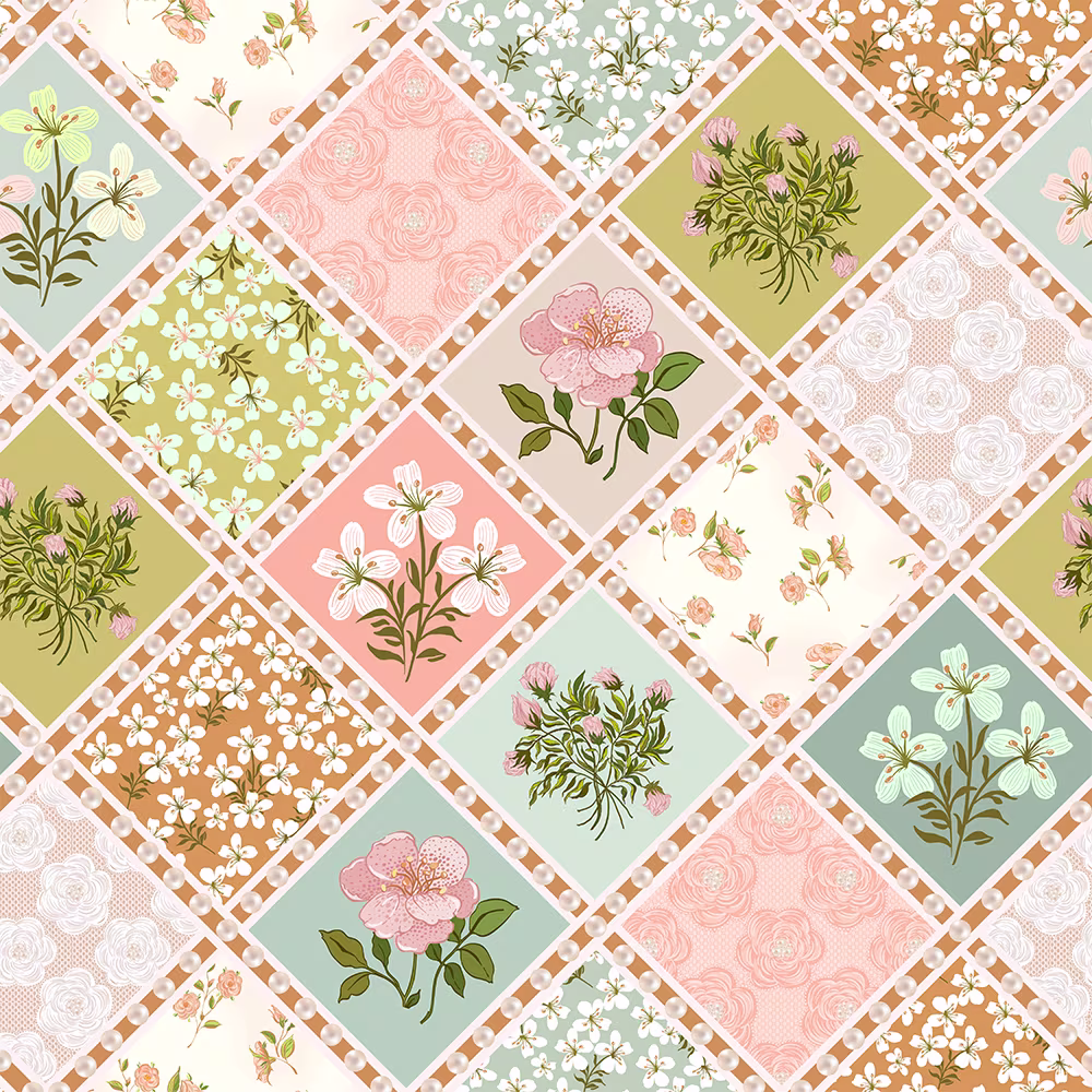 A pastel floral patchwork design from paisleyanddot_llc