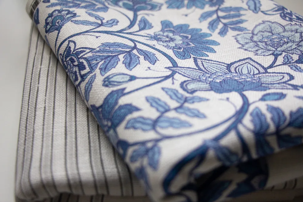 Stack of Belgian Linen fabric | Spoonflower Blog 
