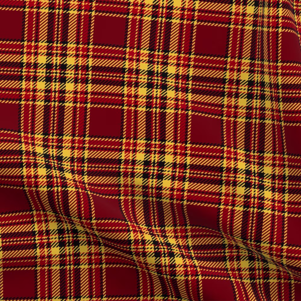 Maroon and gold plaid