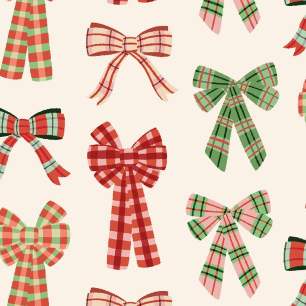Plaid Christmas Bows fabric by arthousewife