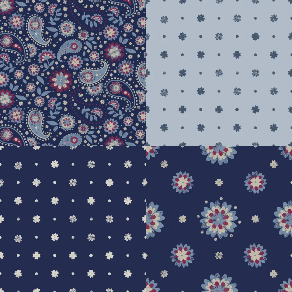 A grid of 4 boho designs from unasomerville