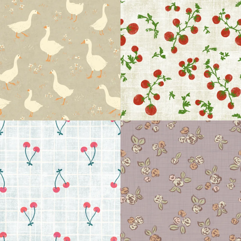 A grid of 4 farm designs from craftifairy