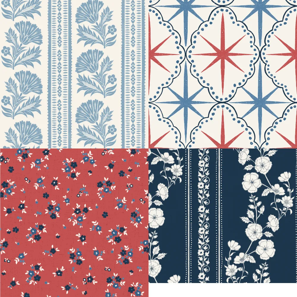 A grid of 4 Americana designs from schatzibrown