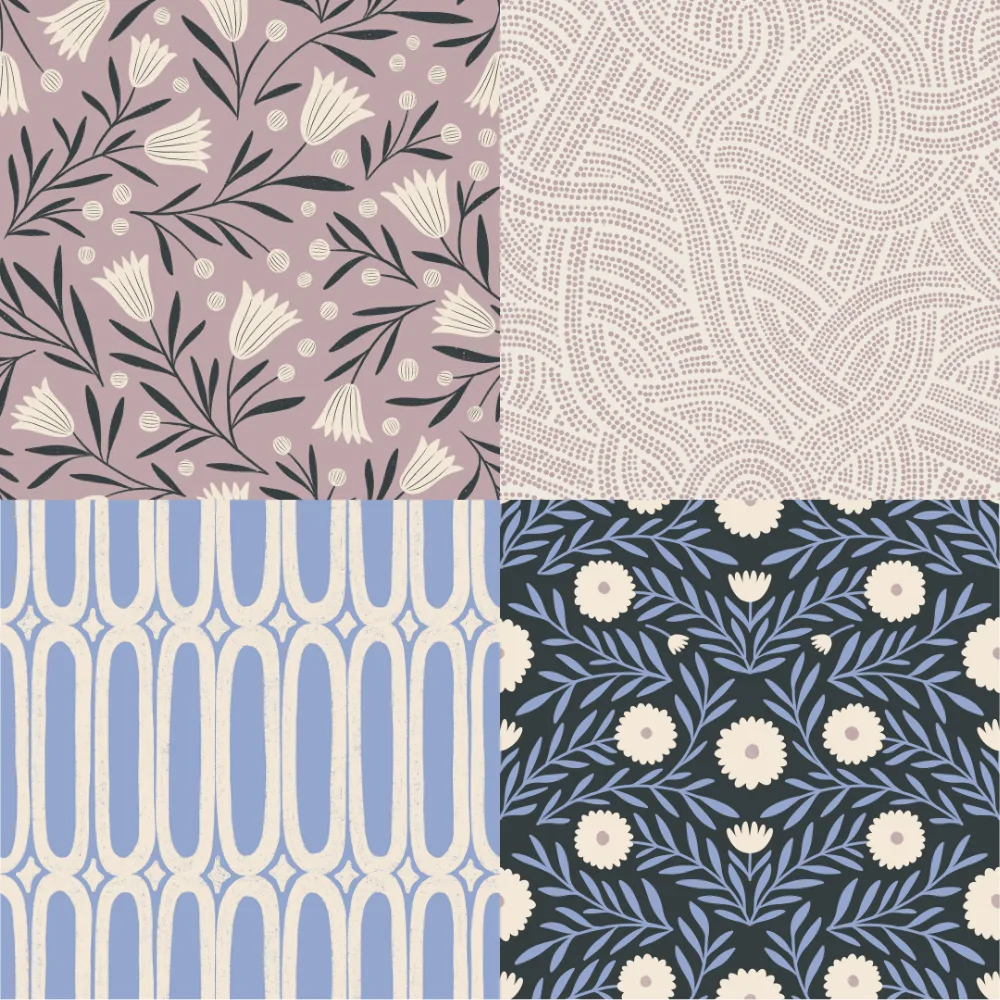 A grid of 4 floral designs from jen_owens