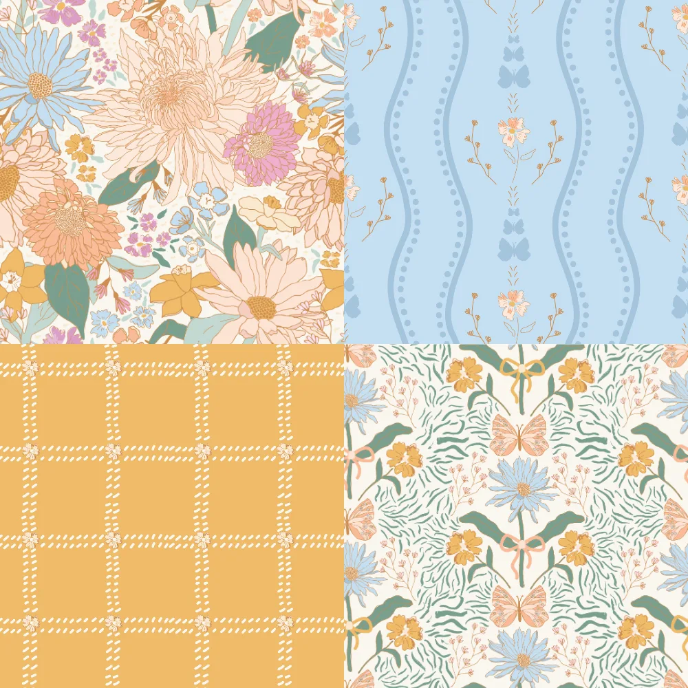 A grid of 4 floral designs from antonelanella_design_