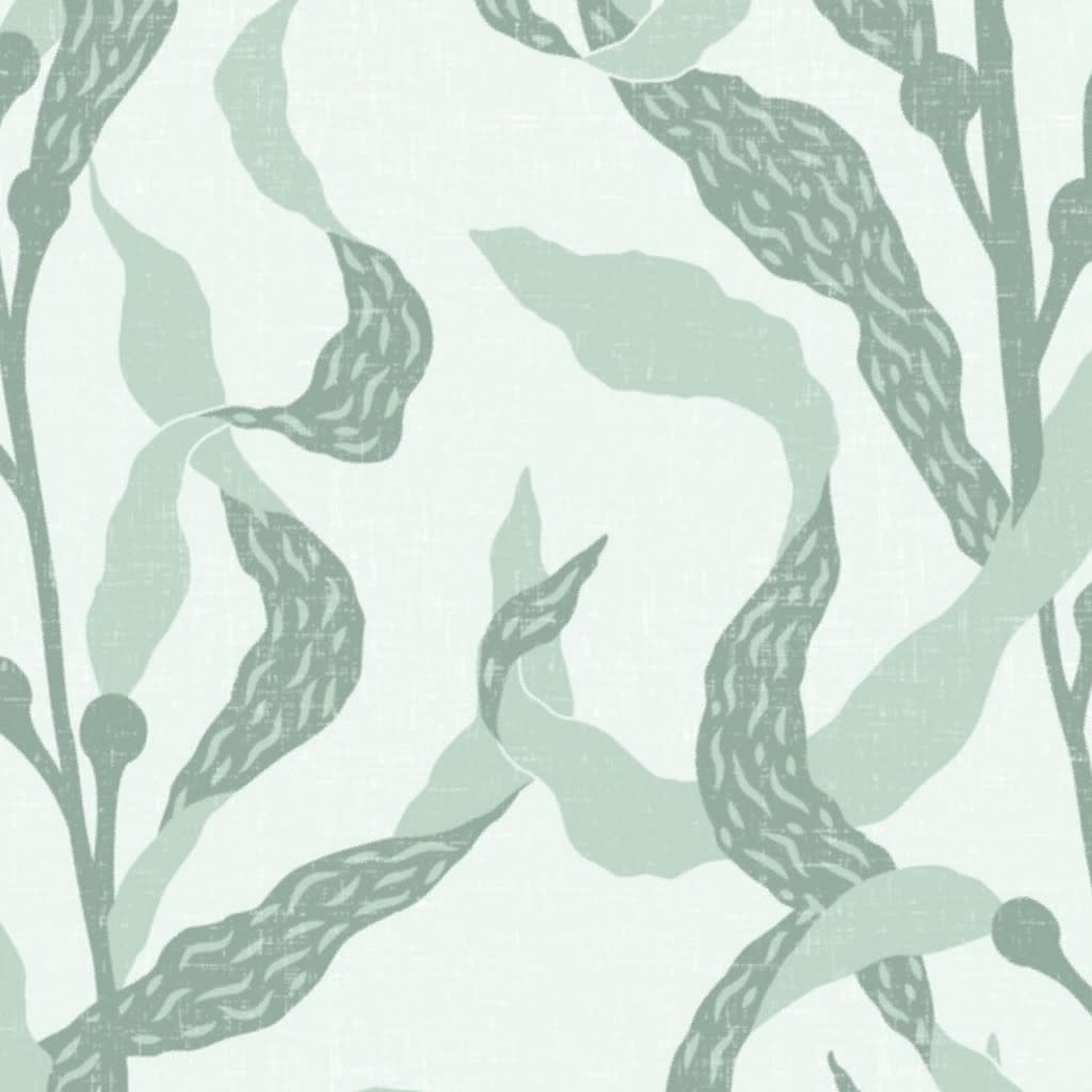 Underwater Kelp Forest - monochromatic light muted green - texture - large scale Wallpaper by hannahshields