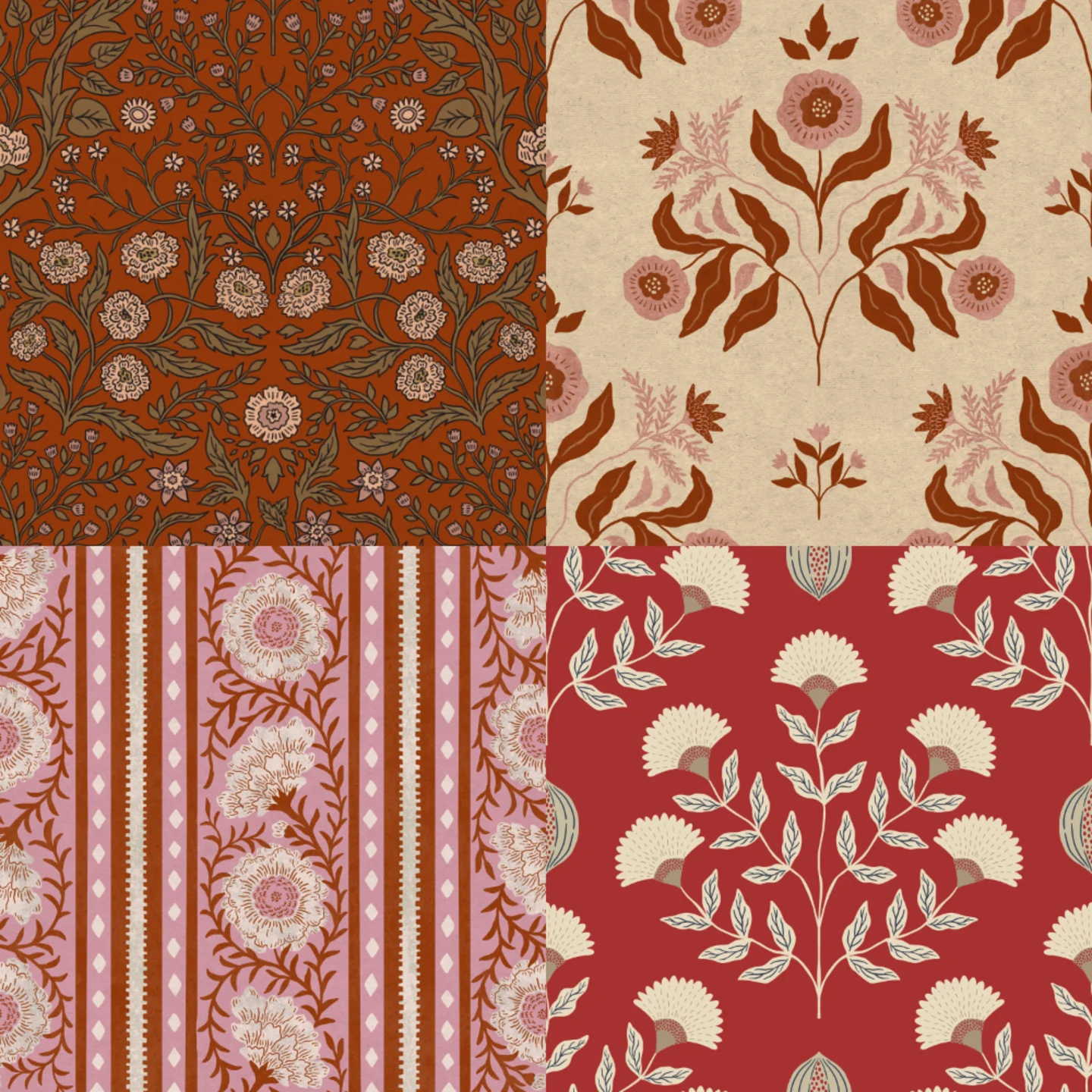 A grid of 4 traditional heritage designs by scarlet_soleil