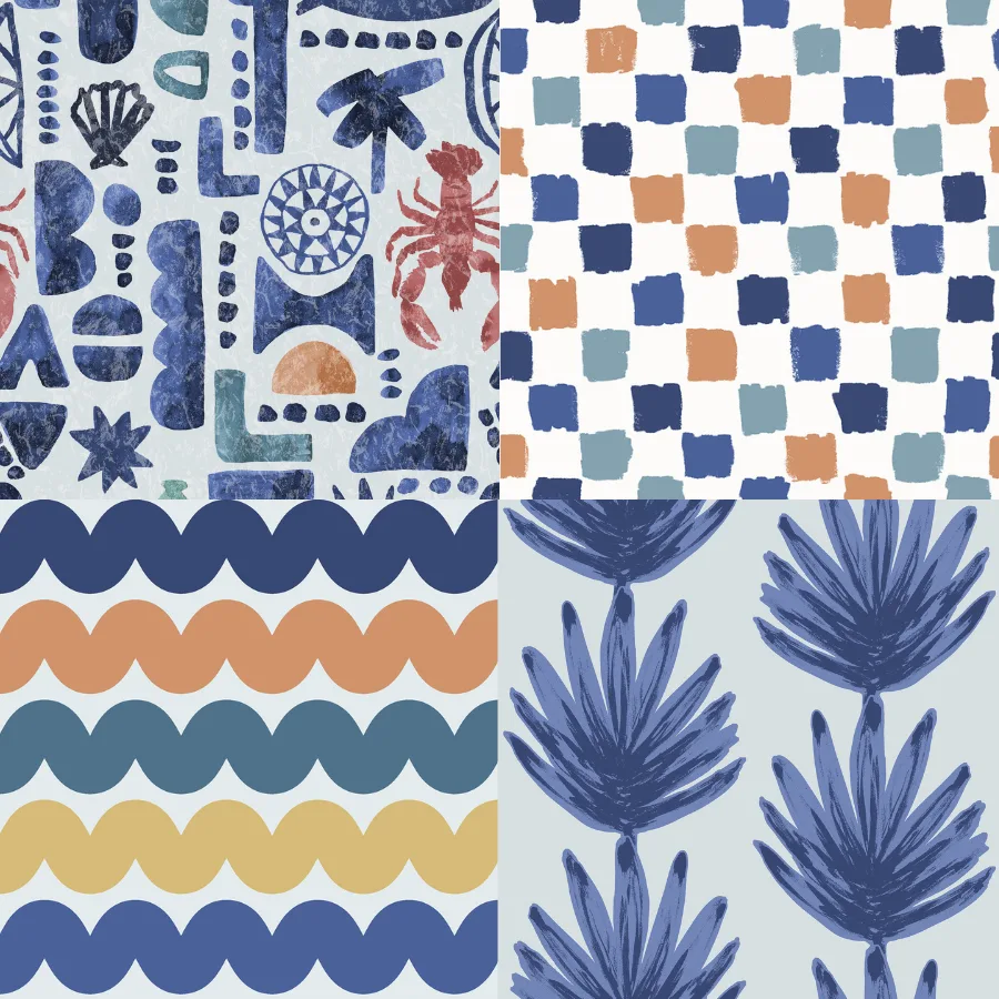 A grid of 4 summer designs from susan_thomas