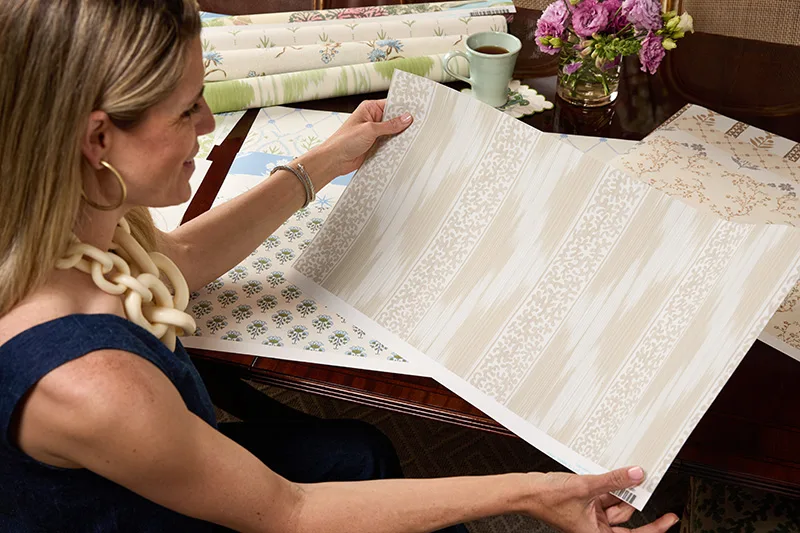Spoonflower x Garden and Grace traditional wallpaper collaboration