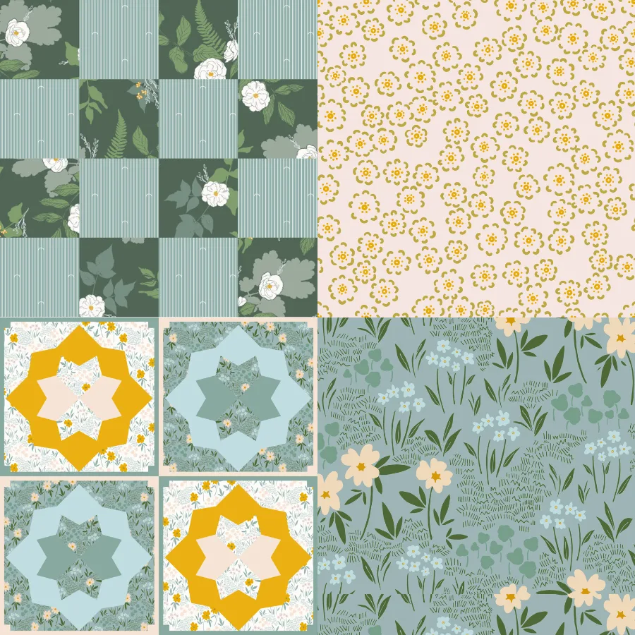 A grid of 4 patchwork designs from fiorenza_marani