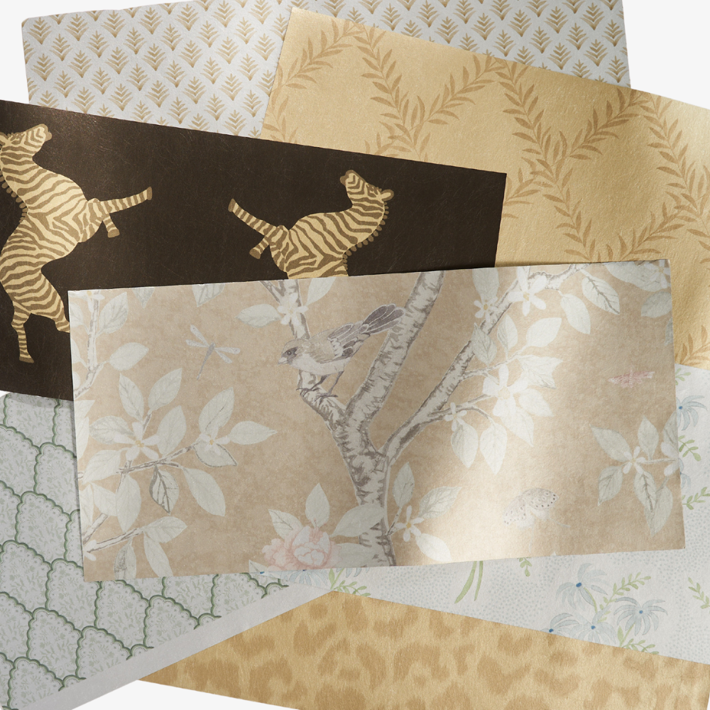 Danika Herrick designs on metallic wallpaper