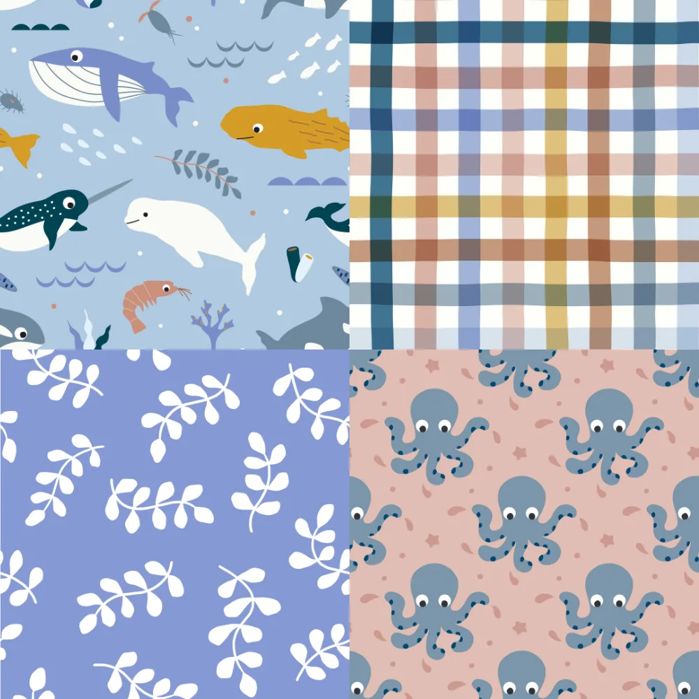 A grid of 4 baby designs with a sea theme by ester_muxune