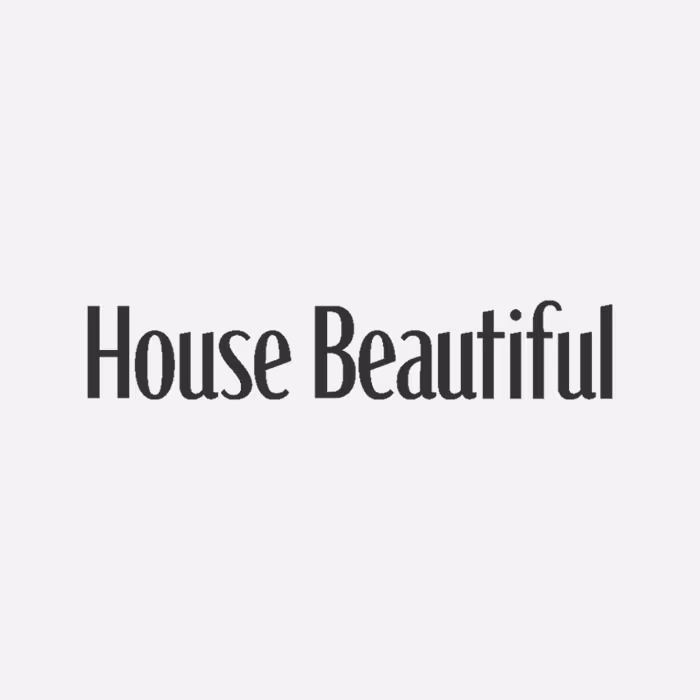 House Beautiful logo on grey background.