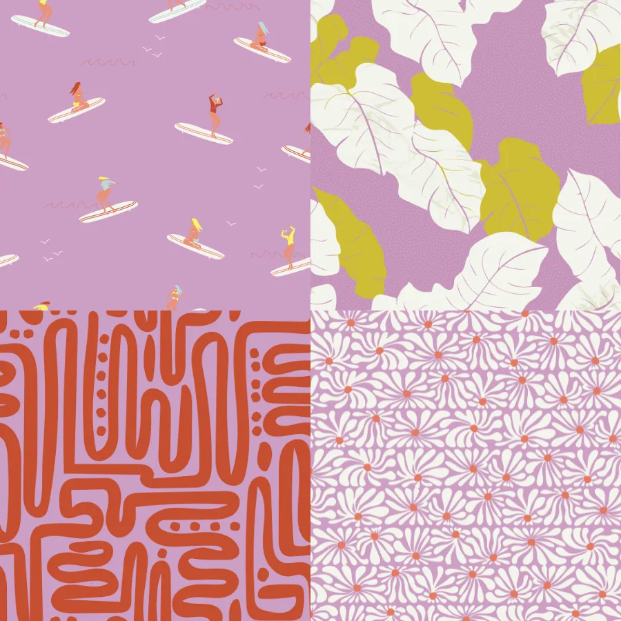 A grid of 4 summer designs from booboo_collective