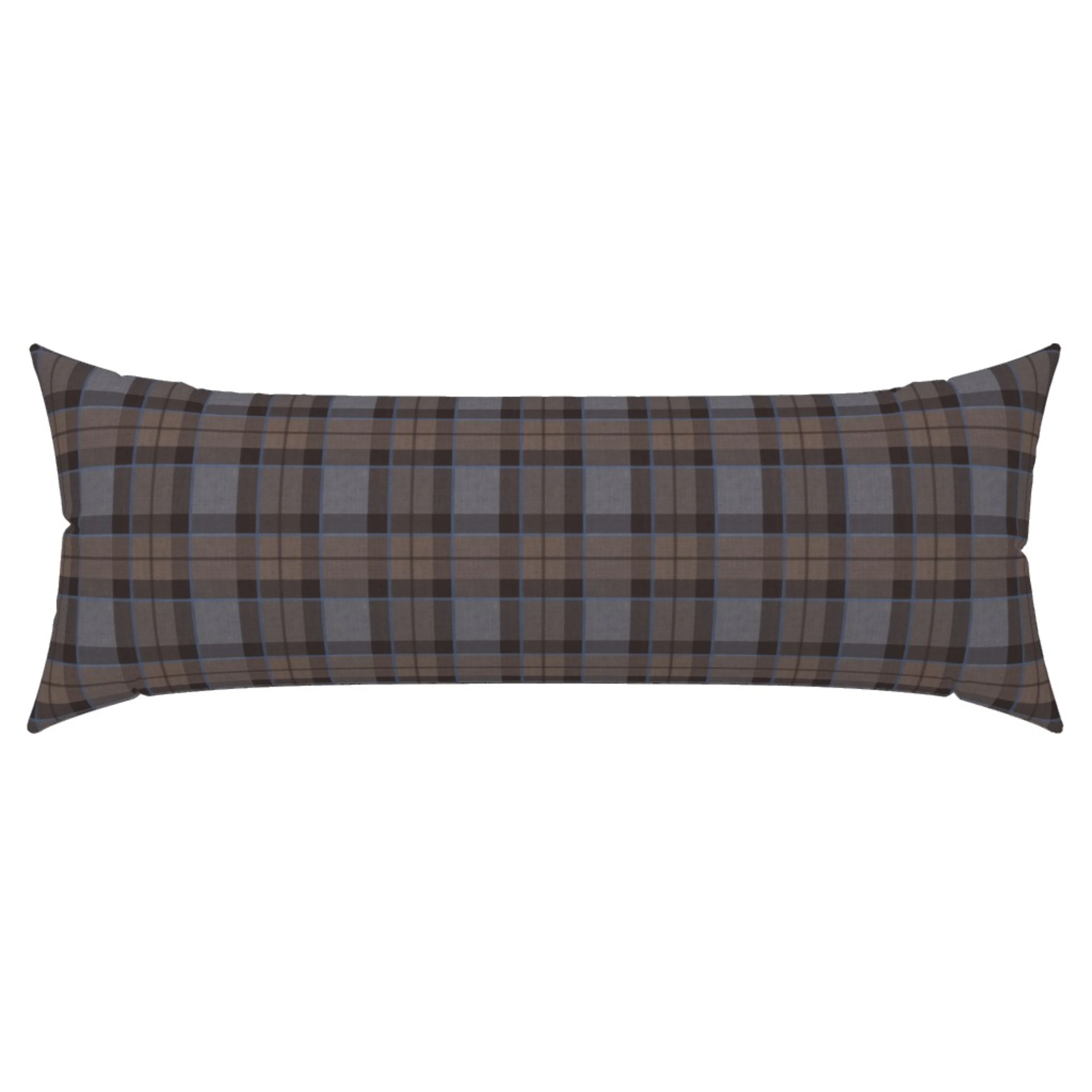 A traditional dark Fraser plaid on Spoonflower XL lumbar throw pillows