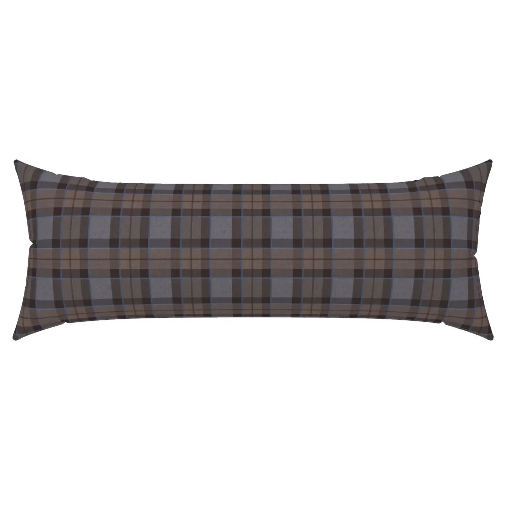 A traditional dark Fraser plaid on Spoonflower XL lumbar throw pillows