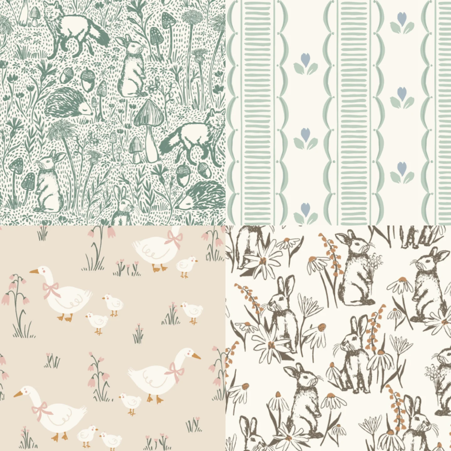 A grid of 4 spring designs from hufton_studio