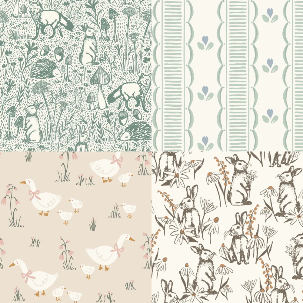 A grid of 4 spring designs from hufton_studio