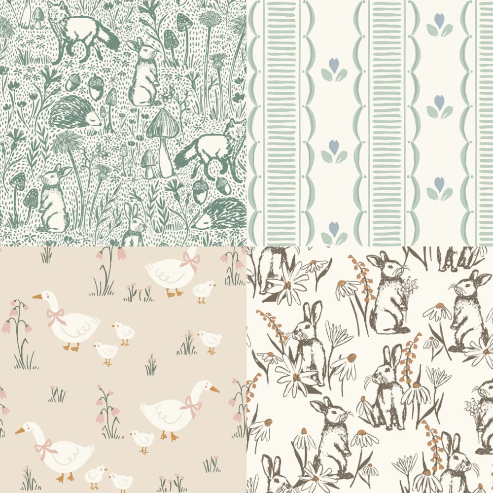 A grid of 4 spring designs from hufton_studio