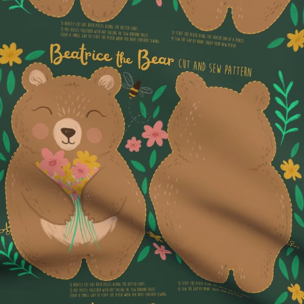 Cut and sew bear design
