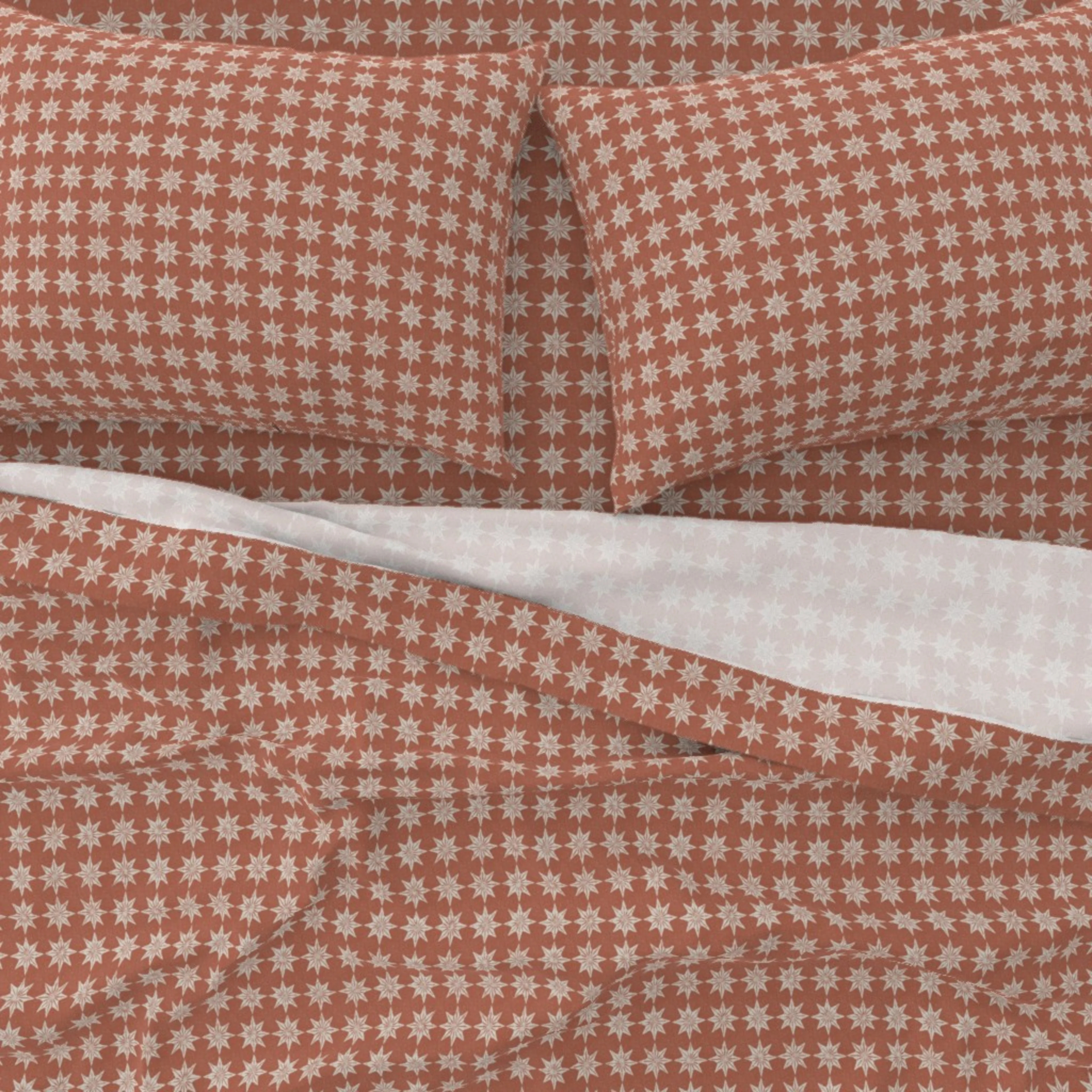 A rust red boho sheet set