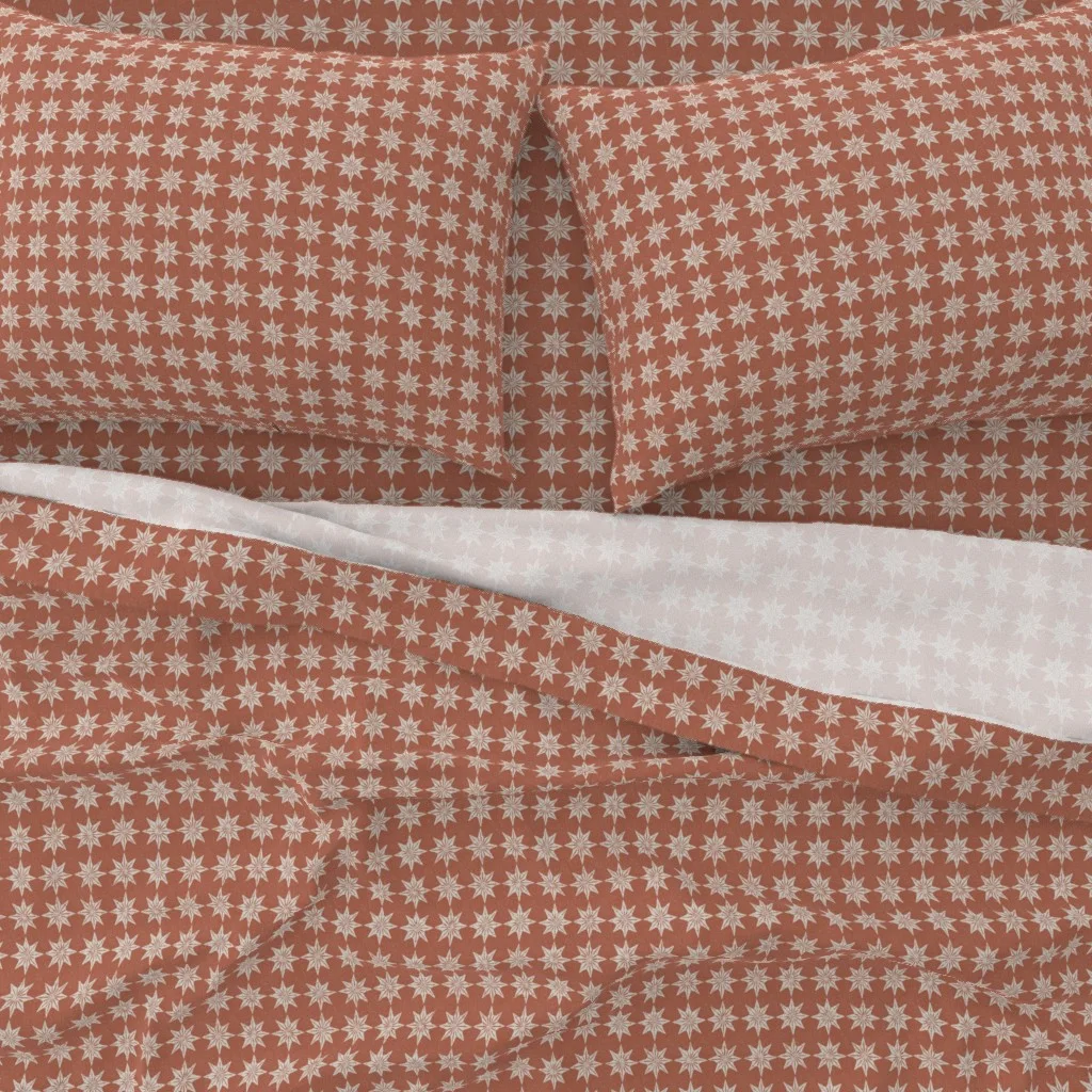A rust red boho sheet set