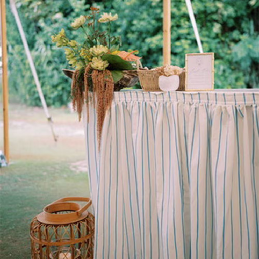 A table drape made of Linen Cotton Canvas