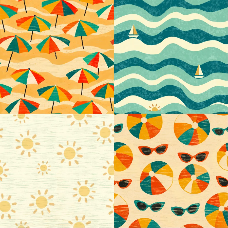 A grid of 4 summer designs from craftifairy